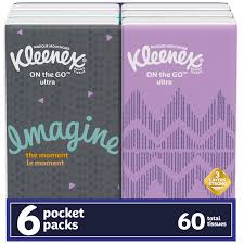 The 4x6 size is perfect (thickness & dimension) to fit in my pants pocket. Kleenex On The Go Facial Tissues 8 Travel Packs 80 Total Tissues Walmart Com