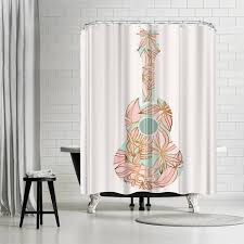 Crafted from glass this keeps cosmetics and other daily essentials organized on your bathroom vanity or a dresser top with the bathroom vanity storage organizer canister, use these jars for everything from. Americanflat Golden Ukulele By Modern Tropical 71 X 74 Shower Curtain Target