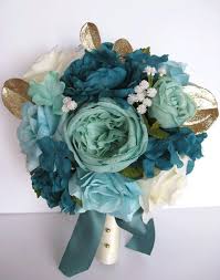 Maybe you would like to learn more about one of these? 17 Piece Package Wedding Bouquet Bridal Bouquet Set Teal Mint Etsy Blue Gold Wedding Teal Wedding Flowers Bridal Bouquet Sets