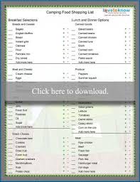 Printable camping food lists for couples, families large groups and more. Ultimate Camping Supplies List And Free Printables Lovetoknow
