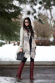 Woman Black Jeans And Brown Boots Brown Knee High Boots And Black Jeans Layered Fashion Fashion Winter Fashion