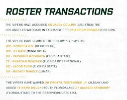 Flowers tampa bay vipers roster. Tampa Bay Vipers Announce Roster Moves Xfl Newsroom