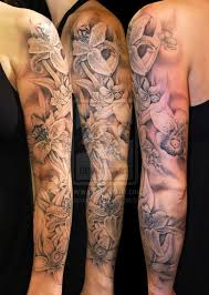 Something Like This But Color Flowers Are All About Opening Up And Receiving The Light Of Love Sleeve Tattoos Full Sleeve Tattoo Design Flower Tattoo Sleeve