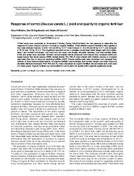 Learn ways to plant and grow carrots in your garden.take an online gardening class from usu extension here: Pdf Response Of Carrot Daucus Carota L Yield And Quality To Organic Fertiliser Gesine Coetzer Academia Edu