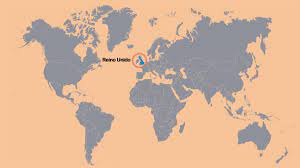 Su territorio está formado geográficamente por la parte sur y central de gran bretaña, isla que comparte junto a escocia y gales, y cerca de 100 islas más pequeñas como las islas sorlingas y la isla de wight. Mapa Mundial Senalando Reino Unido