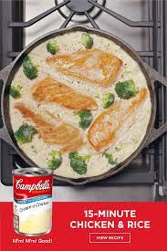 15 Minute Chicken Rice Dinner Campbell Soup Company Recipe Recipes Campbells Soup Recipes Food