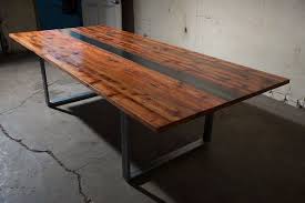 Heart Redwood Dining Conference Table Handmade Steel Legs 2695 108 X 42 X 30 6 4 Redwood Conference Table Solid Wood Dining Table Table