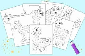 Popular upcoming coloring page suggestions brain/mental health themed coloring pages. Free Printable Farm Animal Dot Marker Coloring Pages For Toddlers Preschoolers The Artisan Life
