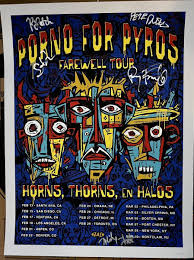 PORNO FOR PYROS BAND SIGNED POSTER AUTOGRAPH PERRY FARRELL JANES ADDICTION  756 | eBay