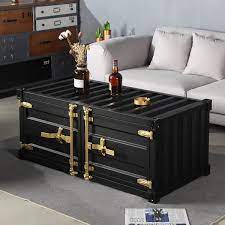 This end up furniture company was founded in raleigh, north carolina by two students from north carolina state university. 39 Cargo Container Industrial Style Black Gold Coffee Table With Storage 2 Door