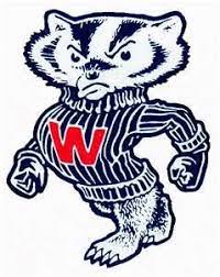 Football glitter coloring book features: Older Bucky Wisconsin Badgers Bucky Badger Wisconsin Badgers Football