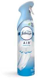 Making sure that the spray nozzle is open, position the bottle about 12 inches away from the fabric surface; Linen Sky Febreze Air