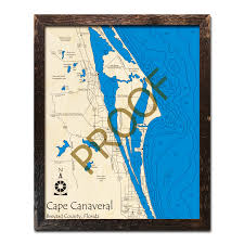 cape canaveral fl nautical wood maps