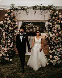 The Most Beautiful Outdoor Wedding Reception In Vancouver By Amrit Photography Outdoor Indian Wedding Beautiful Outdoor Wedding Intimate Wedding Ceremony