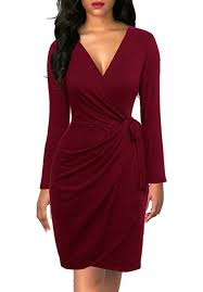 Burgundy Wrap Dress In 2020 Classy Dress Cocktail Dress Classy Cute Lace Dresses