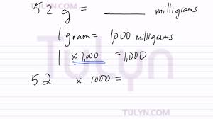 conversion of metric units grams to milligrams