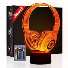 Ecouteurs Illusion 3d Lampe Cadeau D Anniversaire De Nuit A Cote Table Jawell 7 Couleurs Auto Changement Tactile De Decorat In 2020 Light Up Illusions 3d Illusion Lamp
