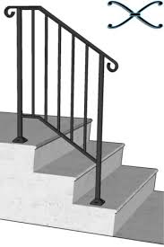 Iron X Handrail Picket 2 Railing Rail Fits 2 Or 3 Step Porch Handrails Wrought Iron Porch Railings Railings Outdoor