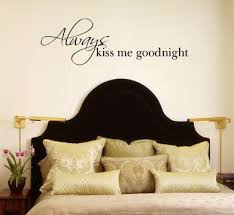 Always Kiss Me Goodnight Vinyl Wall Decal Quote Romantic Bedroom Wall Art Decor Lette Wall Decals For Bedroom Wall Quotes Decals Bedroom Vinyl Wall Decal Quote