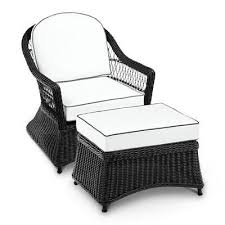 Sorrento Black Wicker Chair Ottoman Patio Set With Cushions In 2020 Patio Furniture Cushions Wicker Patio Chairs Outdoor Wicker Furniture