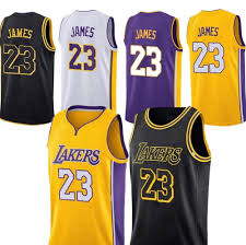 The logos below are in chronological order. New Los Angeles Lakers Lebron James Jersey 23 Black White Purple Yellow Basketball Clothes Lebron James Lakers Jersey Outfit
