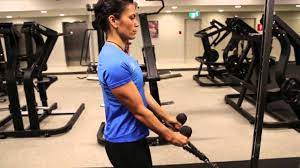 Biceps Standing Rope Arm Curl From A Low Cable Youtube