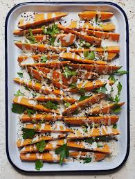 And these sweet potato fries fall right into that category. Sweet Potato Wedges With Tahini Honey Sauce And Everything Bagel Spice My New Roots