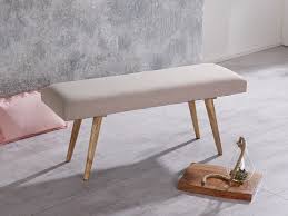 Wahlweise in eiche hell geölt, eiche schwarz lackiert und eiche geräuchert erhältlich. Wohnling Sitzbank Salim Stoff Massivholz Bank Beige 117x51x38 Cm Im Retro Stil 2er Polsterbank Flur