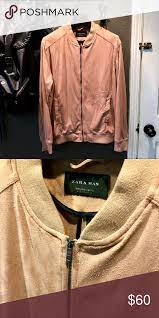 Zara Millennial Pink Faux Suede Bomber Jacket Clothes Design Fashion Suede Bomber Jacket
