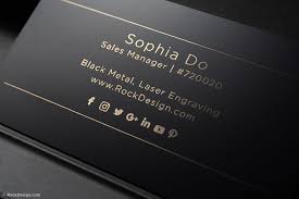 Incorporate a unique qr code business card design to stand out from the crowd. Simple Black Metal Business Cards Sophia Do