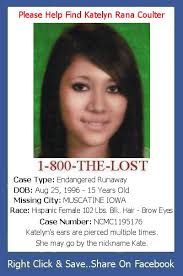 Posters To Help Find Missing Children: Katelyn Rana Coulter