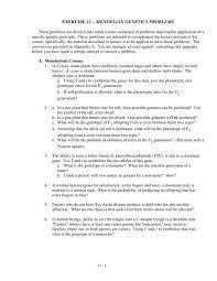 Quizzes & practice tests with answer key (10th. Exercise 11 Mendelian Genetics Problems