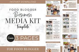 Food Blogger Business Media Kit Template Graphic by SnapyBiz ...