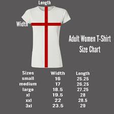 Adult Women T Shirt Size Chart