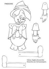 Risultati Immagini Per Pinocchio Da Colorare E Costruire Burattini Di Carta Pagine Da Colorare Disney Creazioni Disney