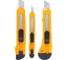 Set Of 3 Cutter Knives, Foska, On Blister Pack