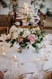 Round Table Centrepiece Ideas Round Wedding Tables Wedding Table Centerpieces Wedding Floral Centerpieces
