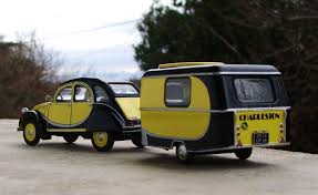 Citroen 2cv With Eriba Camper In Matching Black And Yellow 2cv 2cv Citroen Caravane
