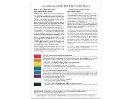 Color Chart According To Ansi Z535 1 2017 Safety Colors