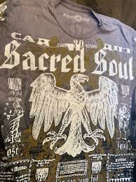 Sacred soul all over print t-shirt large made in usa soul