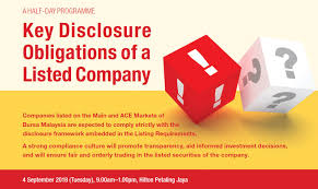 To qualify for listing, every. Key Disclosure Obligations Of A Listed Company Ckm Advisory Sdn Bhd