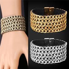Presenting the avianne & co. 2021 Mens Platinum Gold Plated Big Wide Genuine Leather Bracelet With Multilayer Cuban Link Chain Statement Bracelet From Yoyozhen 19 85 Dhgate Com