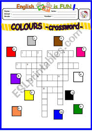 Check spelling or type a new query. Colours Crossword Puzzle Esl Worksheet By Bburcu