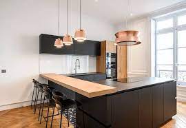 cuisine equipee cuisine bois cuisine blanche et bois cuisines design