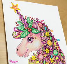Free christmas unicorn coloring pages. Unicorn Coloring Page Tutorial Detailed Coloring Lesson Tips Art Is Fun