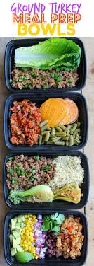Easy Ground Turkey Meal Prep Bowls 4 Ways Recipe Ground Turkey Meal Prep Ground Turkey Recipes Healthy Meal Prep Bowls