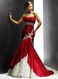 Red And White Wedding Dress Strapless Red Wedding Dresses Wedding Dresses Unique Traditional Wedding Dresses