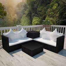 Garden Lounge Set Outdoor Patio Furniture Sofas Cushions Coffee Table Black New Garden Sofa Set Outdoor Patio Couch Outdoor Lounge Set
