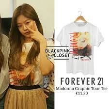 Blackpink Jennie Airport Fashion List Forever21 Madonna Graphic Tour Tee 11 20 C Blackpinkcloset
