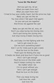 Rihanna Love On The Brain Rihanna Love Rihanna Lyrics Love Songs For Him